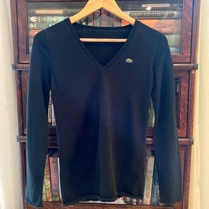 Lacoste 100% Cotton V-Neck Sweater 🖤